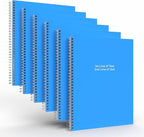 Custom Spiral Notebook Journals with a Blue Colored Cover - 6 Pack of 8.5" x 11" – College Ruled, Hard Cover, 50 Sheets Per Book – For Journaling, Office, School Supplies, etc.