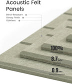 Fluxynara Felt Bulletin Board Tiles -28"x18" with 40 Adhesive Tabs, Cork Board Alternative for Office Decor, Push Pin Board Wall Organizer 6-Pack (Sage)