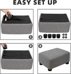 CAROLMADE Small Foot Stool Ottoman Footstool with Legs Under Desk Footrest for Living Room Bedroom and Office,Linen-Grey