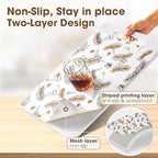ALIUNI Drawer and Shelf Liner, Non-Slip Kitchen Cabinet Liners Non-Adhesive Thick Strong Grip Waterproof Washable Mats Protect Dresser Shelves Cupboard Bathroom Cabinets, Feather, 12 in X 10 FT