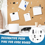 600 Pcs Decorative Push Pins, Black White Thumb Tacks 6 Types Cute Push Pin Clips for Bulletin Board Wall Cork Board Colorful Classroom Decor Teacher Must Haves Supplies School Crafts Project