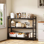 3 Tier Bookshelf 39.37" Width, Dorm Desk Hutch, Desk Shelf, Long Industrial Bookcase, Wooden Large Book Shelf for School Home Living Room Bedroom Office Storage(Black)
