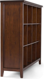 SIMPLIHOME Artisan Bookcase - 57 inch Tall 12-Cube Solid Wood Cube Organizer in Russet Brown, Transitional Storage Bookcase for Living Room, Study Room or Office with Fixed Shelves and Tapered Legs