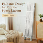 ALeesing 4 Panel Room Divider, 5.6Ft Wood Room Dividers and Folding Privacy Screens, Room Divider Wall Freestanding Room Partitions, Room Dividers Screen for Home Office Bedroom, White
