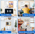 Magnetic White Board and Cork Board Combo, 24 X 18 inches Whiteboard Bulletin Combination Board, Wall Mounted Dry Erase Message Board for Home, School and Office