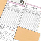 Custom Invoice Book with Logo 50 Set Personalized Receipt Books Customized Invoices for Small Business 3 - Parts Carbonless Duplicate Invoice Forms NCR Books