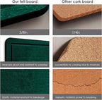Bulletin Board, 24 x 18 inches Felt Board Decorative Pin Board, Cork Board Alternative for Wall, Foldable Photo Board Self-Adhesive Vision Board Mood Board with 20 Pushpins - Dark Green