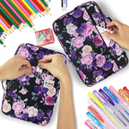 YOUSHARES Big Capacity Colored Pencil Case - 300 Slots large Pen Case Organizer with Multilayer Holder for Prismacolor Colored Pencils & Gel Pen (Purple Pink Rose)