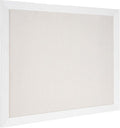 DesignOvation Beatrice Framed Linen Fabric Pinboard, 27x33, White, Rustic Wall Organization