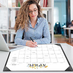 2026 Desk Calendar - 18 Month Desktop Calendars (Jan 2026–Jun 2027),Large 22x17 Monthly Calendar with Home & Office Floral Desk Pad Calendars (Black, 22 * 17)