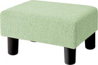BRIAN & DANY Small Foot Stool Ottoman, Footstool with Legs, Teddy Velvet Foot Rest for Living Room, Bedroom and Office, Green