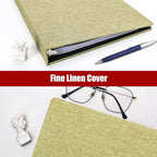 Vienrose 3 Ring Binder 1 Inch Round Rings with Linen Fabric Cover, Fits 8.5 x 11 Inch Paper, Durable Organizer for School, Office, Home, Recipes, DarkGreen