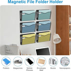 BOHDK Magnetic Wall File Holder 3-Pack - Mesh Organizer with Strong Magnets for Office, Home & School - Space Saving Black Document Organizer
