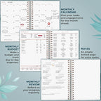 PLANBERRY Large Hourly Schedule Planner Premium – Undated Organizer for Productivity, Time Management & Budget, 8x10.4″ (Ocean Depths)