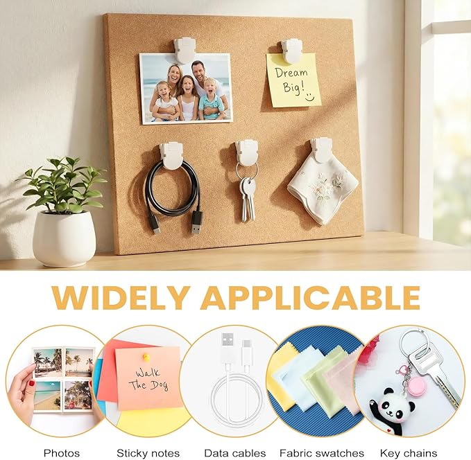 Darlingao ﻿12 Pcs Cubicle Clips for Fabric Panels, Strong Hold Plastic Cubicle Hooks Wall Clips for Hanging Photos Notes Memos Pictures, Office Partition Accessories Push Pin Style, Standard Size