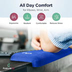 EdgeRest PostureUp L-Shaped Desk Long Wrist Rest Elbow, Forearm & Wrist Comfort Support for Table or Desk Edge, Non-Slip, Memory Foam Padding, Ergonomic Design for Work, Universal Fit, Blue