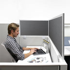 OBEX Acoustical Cubicle Privacy Screen Extender Desk Panel & Office Divider, Add Separation & Block Noise, 12" x 24", Graphite