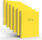 Custom Spiral Notebook Journals with a Yellow Colored Cover - 6 Pack of 8.5" x 11" – College Ruled, Hard Cover, 50 Sheets Per Book – For Journaling, Office, School Supplies, etc.