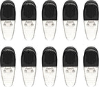 10 Magnetic Memo Holders Set - Large Clip, Plastic - Clear