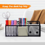 Ameceres Magnetic Pencil Holder - Extra Strong Magnets Mesh Marker Holder Perfect for Whiteboard, Refrigerator and Locker Accessories (3 Baskets, 1 Pack Black)