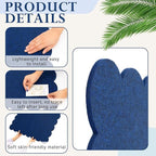 Mooliwe Scalloped Felt Bulletin Board 24 x 18 Inches Foldable Dark Blue Pin Cork Board Alternative for Wall, 2' x 1.5' Trifold Picture Vision Self Adhesive Bulletin Decorative