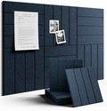 Large Felt Bulletin Board 36"x24" Cork Board Alternative - 6 Pack with 40 Safe Removable Adhesive Tabs, Cork Boards for Walls Cork Board for Home Office Classroom Pin Board-Carbon Blue