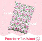 10x13 Designer Poly Mailer 100 Pack Heavy Duty Waterproof Self Seal Shipping Bags for Small Business Large Mailing Envelopes Bulk Tear Resistant Packaging Coquette Christmas Holiday Bows