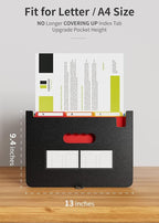ABC life 26 Pockets Expanding File Folder, Letter A4 Accordion File Organizer, 3 Tab File Folder, Portable Monthly Paper Bill Tax Receipt Organizer with Colorful A-Z Alphabetical Tabs - Black