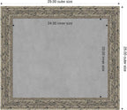 Amanti Art Silver Framed Magnetic Board 25x29 Medium Vision Board for use with Magnets, 100% Metal Sheet to Display Items as Office Decor or for Home Organization in mudroom, Kitchen or Kids Room