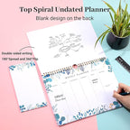 8.5x11 Weekly Planner Notepad Undated To Do List Note pad 52 Weekly Desk Wall Planner Calendar Hangble Daily Planning Pad for Work,Home,School,Ofiice Supplies,Matching 44 Notepad,Blue