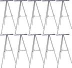 U.S. Art Supply 66" High Boardroom Black Aluminum Flip Chart Easel & Presentation Stand (10 Pack) - Adjustable Floor/Tabletop, Portable Tripod, Holds 25 lbs., for Chart Paper, Poster Boards, & Pads