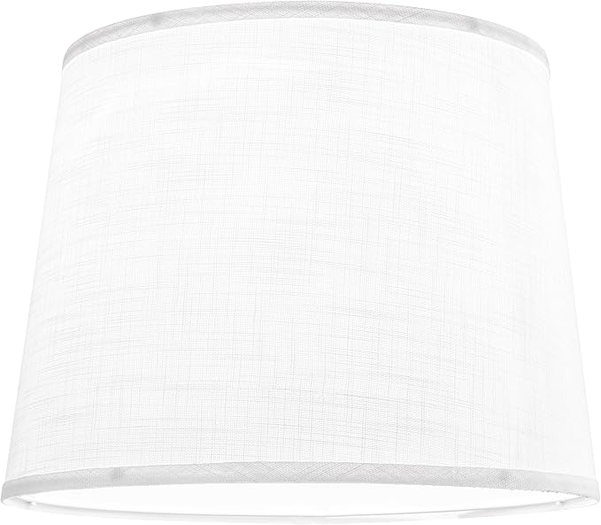 Large White Texture Lamp Shades-14"Top × 16" Bottom × 11" High(Spider), Drum Lampshades Replacemnt for Table Lamps Floor LampsRequired Assembly Bedrooms/Lights for Room-By GO&SO