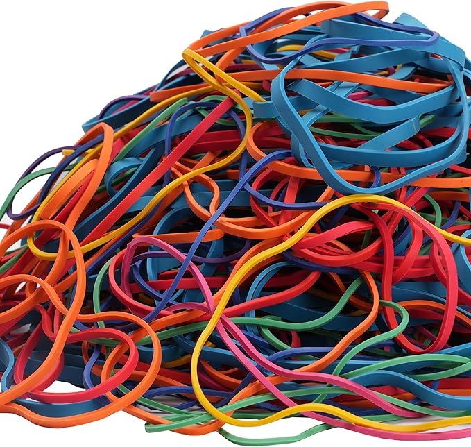 Rubber Bands Assorted Sizes Multicolor 0.5lbs 4 sizes large rubber bands heavy duty Elastic Bands for Office supplies size#117A,size#117B,size#8in,size(4-4/5" x 1/8")