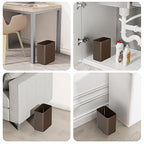 Cesun Small Bathroom Trash Can, 2.1 Gallons, Open-Top, Brown Metal, Stainless Steel, Modern, Ideal for Bathroom, Bedroom, Home Office,Toilet, Rv,Near Desk, Under Sink