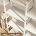 SUPERJARE Triple 6 Tier Bookshelf, Bookcase with 17 Open Display Shelves, Wide Book Shelf Book Case for Home & Office, White