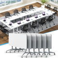 Conference Table,55.1''Folding Conference Room Table for 4-12 People,Mobile Flip Top MeetingTraining Table with Different Coulor and Styles for Offices, Classrooms,Meeting Room (6, 61''A)