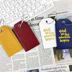 Portable Leather Travel Labels with Privacy Cover and Steel for Business Trips and Vacations Luggage Label for Travel