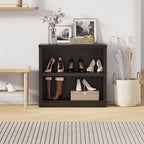 blini 2-Shelf Bookcase Wooden Bookshelves 33in Wide Floor Standing Display Storage Shelves Oak Bookcase for Home Office, Living Room, Bed Room