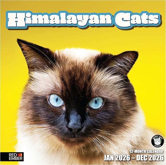 RED EMBER Himalayan Cats 2026 Wall Calendar 12 Month | 12" x 24" Open | Thick & Sturdy Paper | Holiday Gift | Cute Kitten Cat Calendar 2026