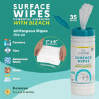 Juniper CLEAN 12 Pack Surface Cleaning Wipes with Bleach, All-Purpose Cleaner for Bathroom, Kitchen, Office, 420 Count Canister, 7.5" x 7" Sheet, Fresh Scent, Lint Free & Durable