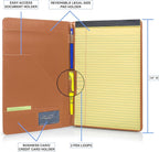 Legal Size Padfolio, 8.5 x 14 Inch Portfolio Folder for Legal Pad, Professional Padfolio for Job Interviews, Business Meetings, and Attorneys (Saddle Tan)