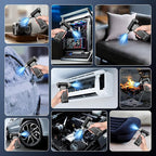 YUHUO Compressed Air Duster, 380000RPM Electric Air Duster with LED Light, 4-Gear Adjustable Mini Handheld Air Blower Jet Turbo Fan Jet Dry Blower Rechargeable Air Blower Duster for Keyboard Car Home
