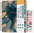 PLANBERRY Large Hourly Schedule Planner Premium – Undated Organizer for Productivity, Time Management & Budget, 8x10.4″ (Tropical Forest)