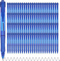 deegtran Pens Bulk, 100 Pack No Bleed Blue Ink Click Pens with Soft Grip, Wholesale Retractable Ballpoint Pens for Office School, Medium Point Smooth 1.0MM