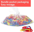 405 pcs assorted size rubber bands 0.68lbs Elastic colored rubber bands for office supplies rubberbands bulk mix colors and size with bag,Red (3-1/2 x 1/4 inches), Yellow (3-1/2 x 1/8 inches),Blue (3-1/2 x 1/16 inches)