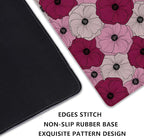 Abstract Floral Mouse Pad Desk Pad,Boho Art Flowers Extended Gaming Mouse Mat with Stitched Edges Non-Slip Waterproof Rubber Base Mous Mat for Office Home Game Desk Pad(27.5X11.8 in)