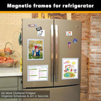VAIIGO 10Packs Magnetic Frames for Refrigerator & Metal Surfaces - 8.5x11 Magnetic Sign Holder - File/Paper/Document Holder with Photo/Picture/Poster Frame for Commercial/Home Use (Silver)
