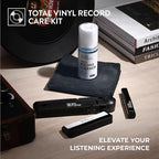 Big Fudge Complete Vinyl Record Cleaning Kit - 6-in-1 Vinyl Cleaner - incl. Carbon Fiber Brush, Stylus Cleaner, Drying Stand, Microfiber Cloth & Towel - Record Player Accessories