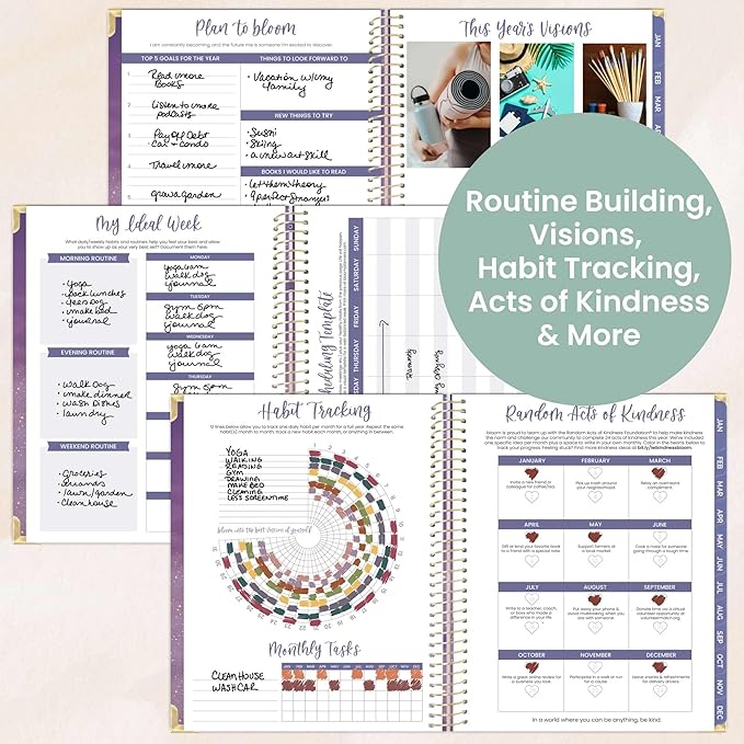 bloom daily planners HARDCOVER 2026 Planner (January to December) - 8.5” x 11” Weekly & Monthly Dated Agenda Organizer Book with Stickers & Tabs - Good Things Are Coming