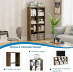 Jpiziso 8 Cube Storage Organizer, Cube Shelf with Heavy-Duty Thick Boards, 25.12" L x 9.37" W x 48.74" H, Smooth Easy-Clean Panels, Simple Assembly, for Living Room Bedroom Office, Brown